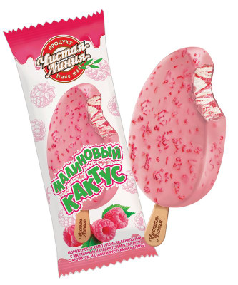 Изображение товара Эскимо Чистая Линия Малиновый кактус пломбир ванильный в глазури 12%, 80г