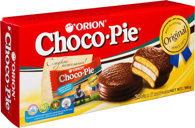 Изображение товара Пирожное Orion choco pie в глазури с обогащающей добавкой, 6x30г