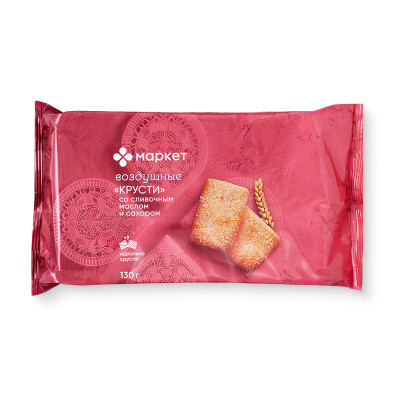Изображение товара Изделие слоёное Крусти со сливочным маслом и сахаром Маркет, 130г