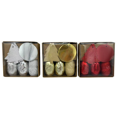 Изображение товара Набор для упаковки подарков в коробе Арт и Дизайн в ассортименте, 3 ленты и 6 бирок