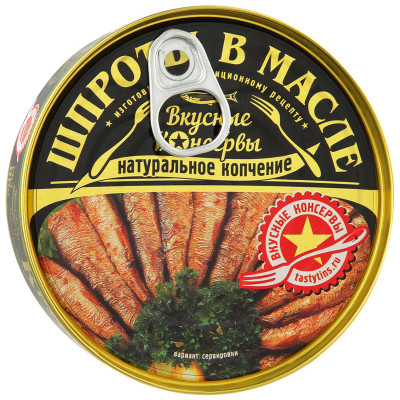 Изображение товара Шпроты Вкусные Консервы крупные в масле, 160г