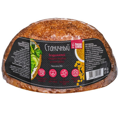 Изображение товара Хлеб Рижский Хлеб Станичный заварной подовый, 250г