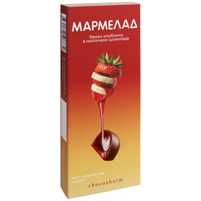 Изображение товара Мармелад желейный Lukomorye Банан-Клубника в шоколаде, 150г