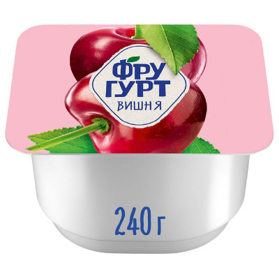 Изображение товара Йогурт Фругурт Вишня фруктовый 2%, 240г