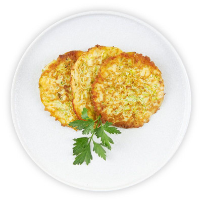 Изображение товара Оладьи из кабачков со сметаной Перекрёсток Select, 170г