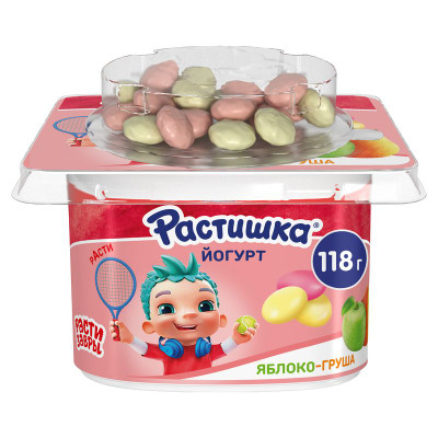 Изображение товара Йогурт Растишка яблоко-груша-печенье 3%, 118г