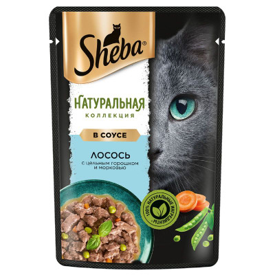 Изображение товара Влажный корм Sheba Nature's Collection для кошек с лососем и горохом, 75г