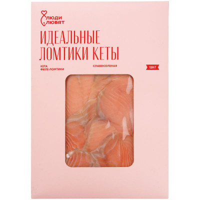 Изображение товара Кета слабосоленая филе-ломтики Люди Любят, 120г