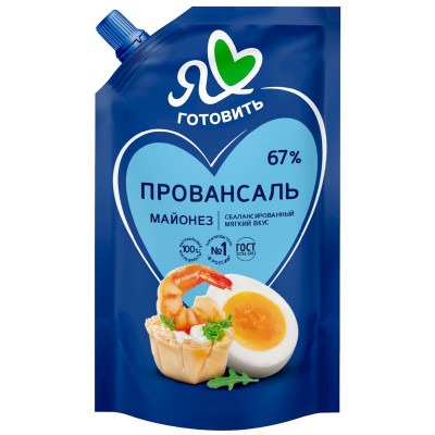 Изображение товара Майонез Я люблю готовить Классический провансаль 67%, 700мл