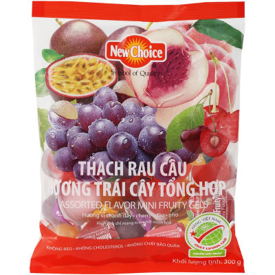Изображение товара Желе New Choice ассорти с ароматом маракуйи вишни персика и винограда, 300г