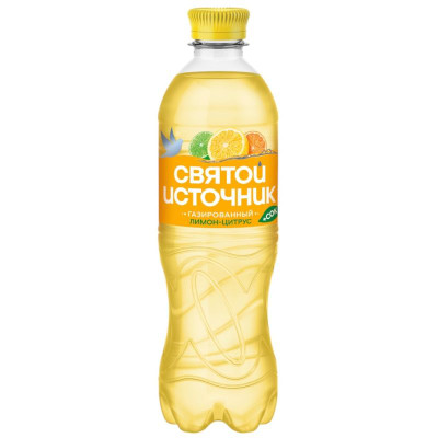 Изображение товара Напиток Святой Источник Вода+Сок со вкусом цитрусов газированный 0.5л