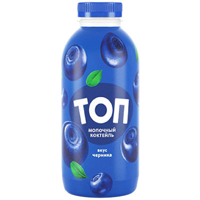 Изображение товара Коктейль молочный Топ Черника ультрапастеризованный 2%, 450г