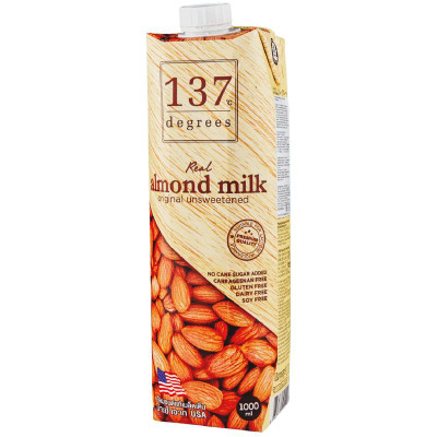 Изображение товара Напиток миндальный 137 Degrees без добавления сахара, 1л