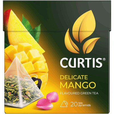 Изображение товара Чай Curtis Delicate Mango зелёный в пирамидках, 20х1.8г