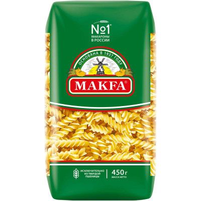 Изображение товара Макароны Makfa спирали, 450г