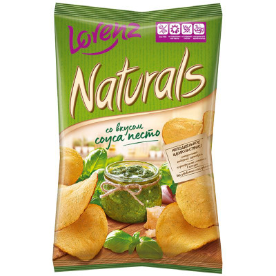 Изображение товара Чипсы картофельные Lorenz Naturals cо вкусом соуса песто, 100г