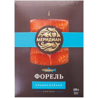 Изображение товара Форель радужная Меридиан  филе-ломтики слабосолёная, 120г