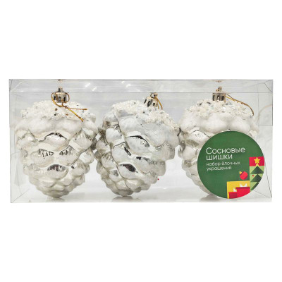 Изображение товара Набор ёлочных украшений Сосновые шишки Маркет, 3шт