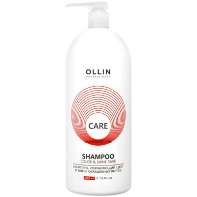Изображение товара Шампунь Ollin Professional Care сохраняющий цвет и блеск окрашенных волос, 1л