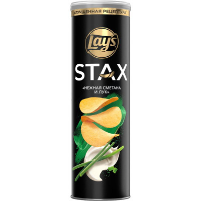 Изображение товара Чипсы Lay's stax нежная сметана и лук 140г