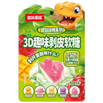 Изображение товара Конфеты желейные с фруктовым соком клубника-манго-виноград-яблоко, 60г