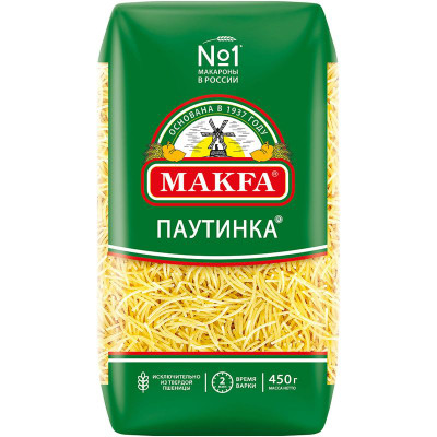 Изображение товара Макароны Makfa паутинка, 450г