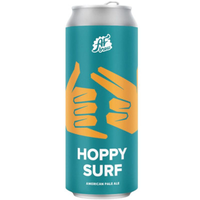 Изображение товара Пиво AF Brew Hoppy Surf светлое нефильтрованное 4.5%, 450мл