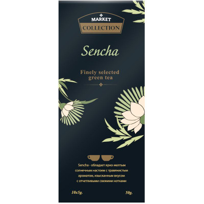 Изображение товара Чай Сенча зелёный крупнолистовой Market Collection, 10х5г