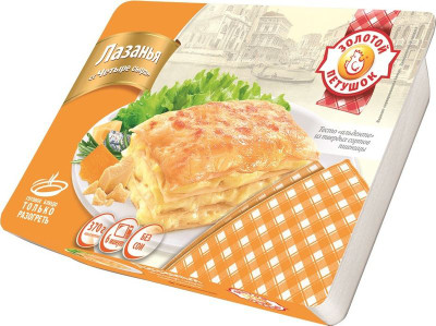 Изображение товара Лазанья Золотой Петушок Четыре сыра, 370г