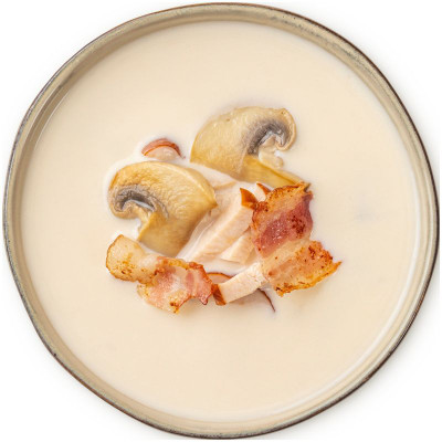 Изображение товара Суп сырный с копчёной курицей и беконом Перекрёсток Select, 300г