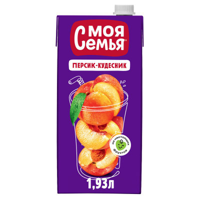 Изображение товара Напиток сокосодержащий Моя Семья груша-яблоко-персик, 1.93л