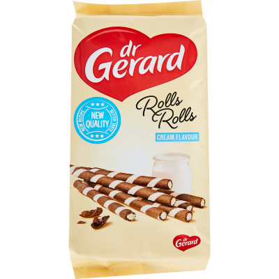 Изображение товара Трубочки Dr. Gerard Rolls Rolls вафельные с какао со сливочным кремом, 112г