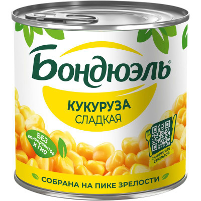 Изображение товара Кукуруза Бондюэль сладкая, 340г