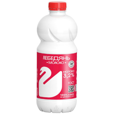 Изображение товара Молоко ЛебедяньМолоко пастеризованное 3.2%, 900мл