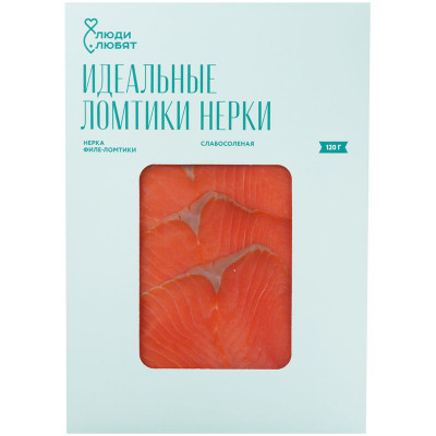 Изображение товара Нерка филе-ломтики слабосоленая Люди Любят, 120г