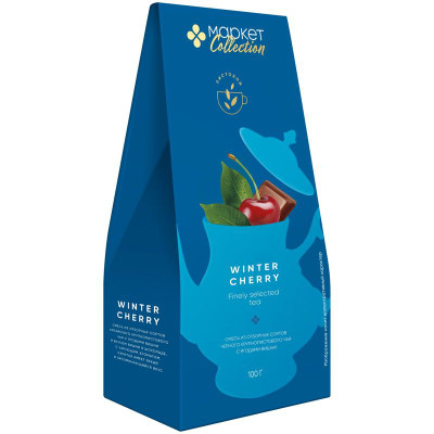 Изображение товара Чай чёрный Зимняя Вишня крупный листовой Маркет Collection, 100г