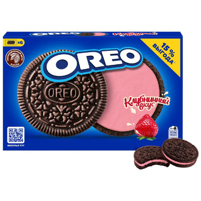 Изображение товара Печенье Oreo с какао и начинкой клубника, 228г