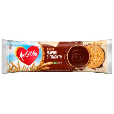 Изображение товара Печенье Любятово Мария затяжное традиционное в глазури, 138г