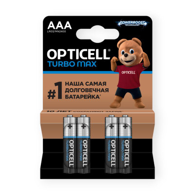 Изображение товара Батарейки Opticell Turbo Max AAA щелочные, 4шт