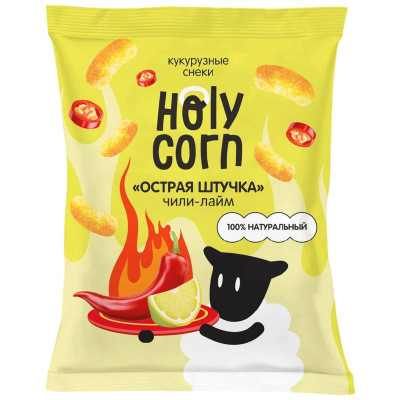Изображение товара Снеки Holycorn кукурузные со вкусом Перец чили, 30г
