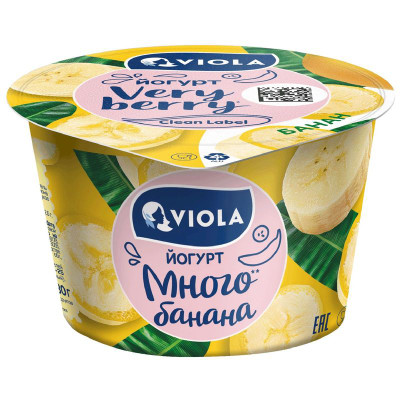 Изображение товара Йогурт Viola Very Berry Банан 2.6%, 180г