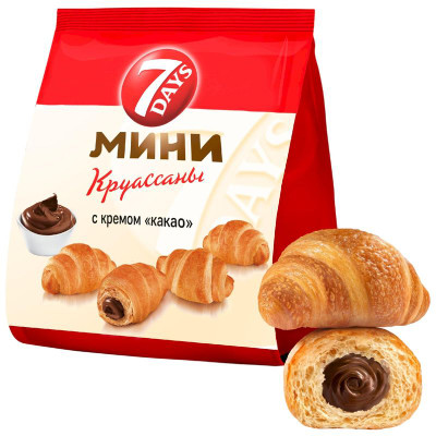 Изображение товара Круассаны 7Days мини с кремом какао 265г