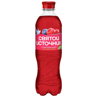 Изображение товара Напиток сокосодержащий Святой Источник со вкусом лесных ягод безалкогольный газированный, 500мл