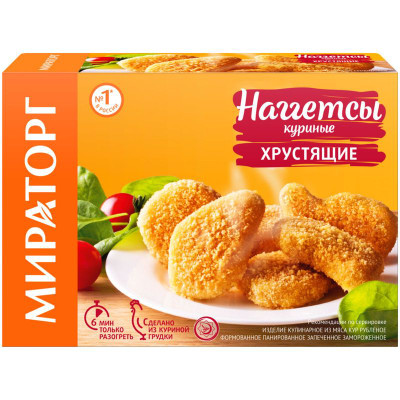Изображение товара Наггетсы Мираторг куриные хрустящие замороженные, 250г