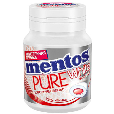 Изображение товара Жевательная резинка Mentos Pure White Клубника, 54г