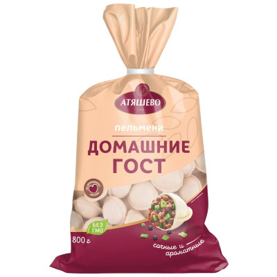 Изображение товара Пельмени Атяшево Домашние категории В, 800г