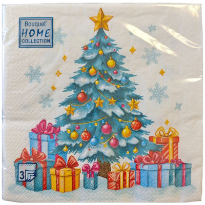 Изображение товара Салфетки Bouquet Home Collection Чудесная ёлочка бумажные декоративные трёхслойные, 20л