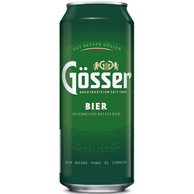 Изображение товара Пиво Gosser светлое пастеризованное 4.7%, 430мл