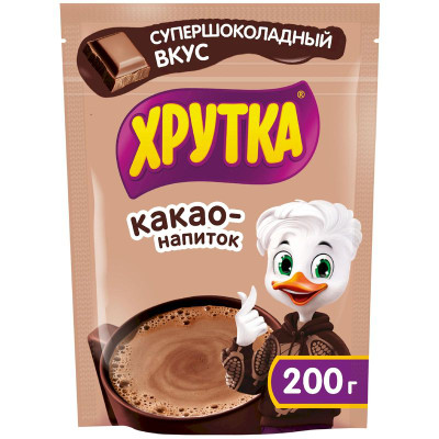 Изображение товара Какао Хрутка Супершоколадный Вкус быстрорастворимый, 200г