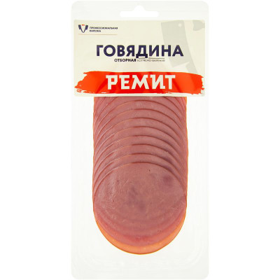 Изображение товара Говядина отборная Ремит нарезка варёно-копчёная, 100г